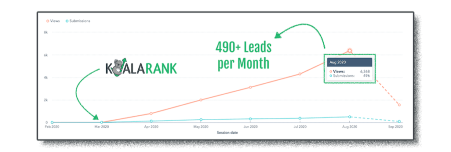 koala rank generating leads for a client